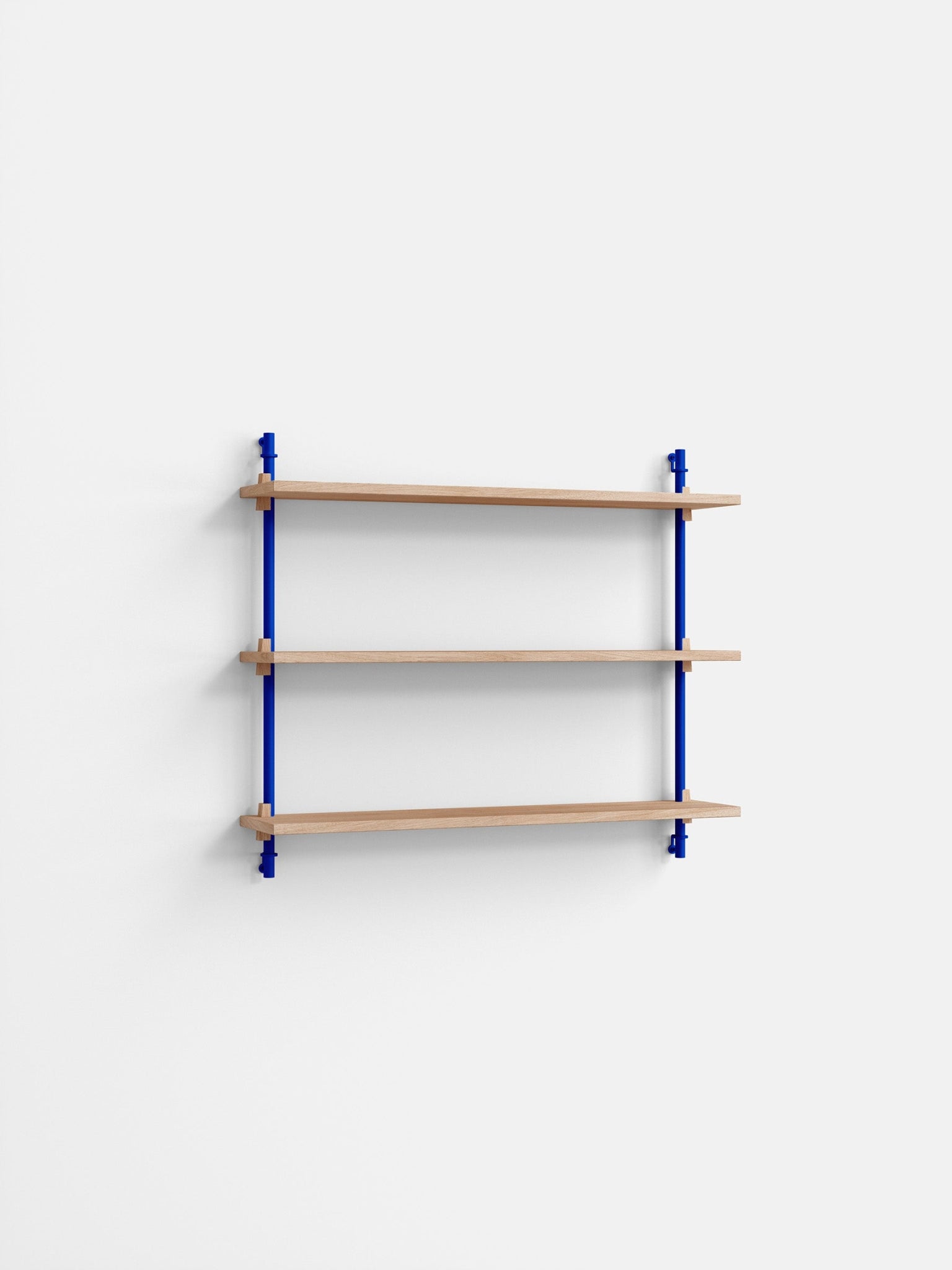 Moebe Wall Shelving WS.65.1 in Oak/Deep Blue - Versatile & Adjustable