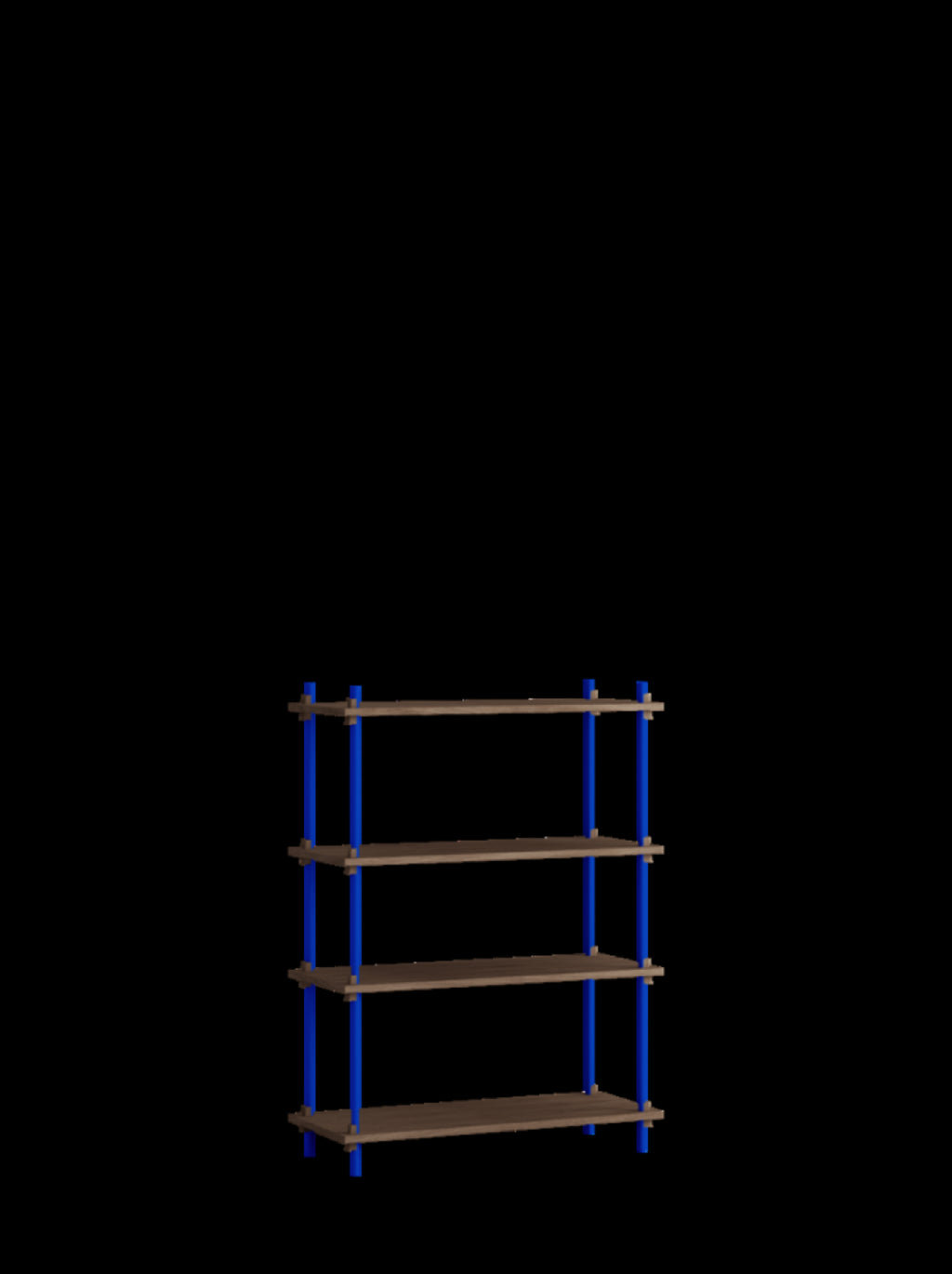Customizable Moebe Shelving System in Smoked Oak & Deep Blue - 115cm High