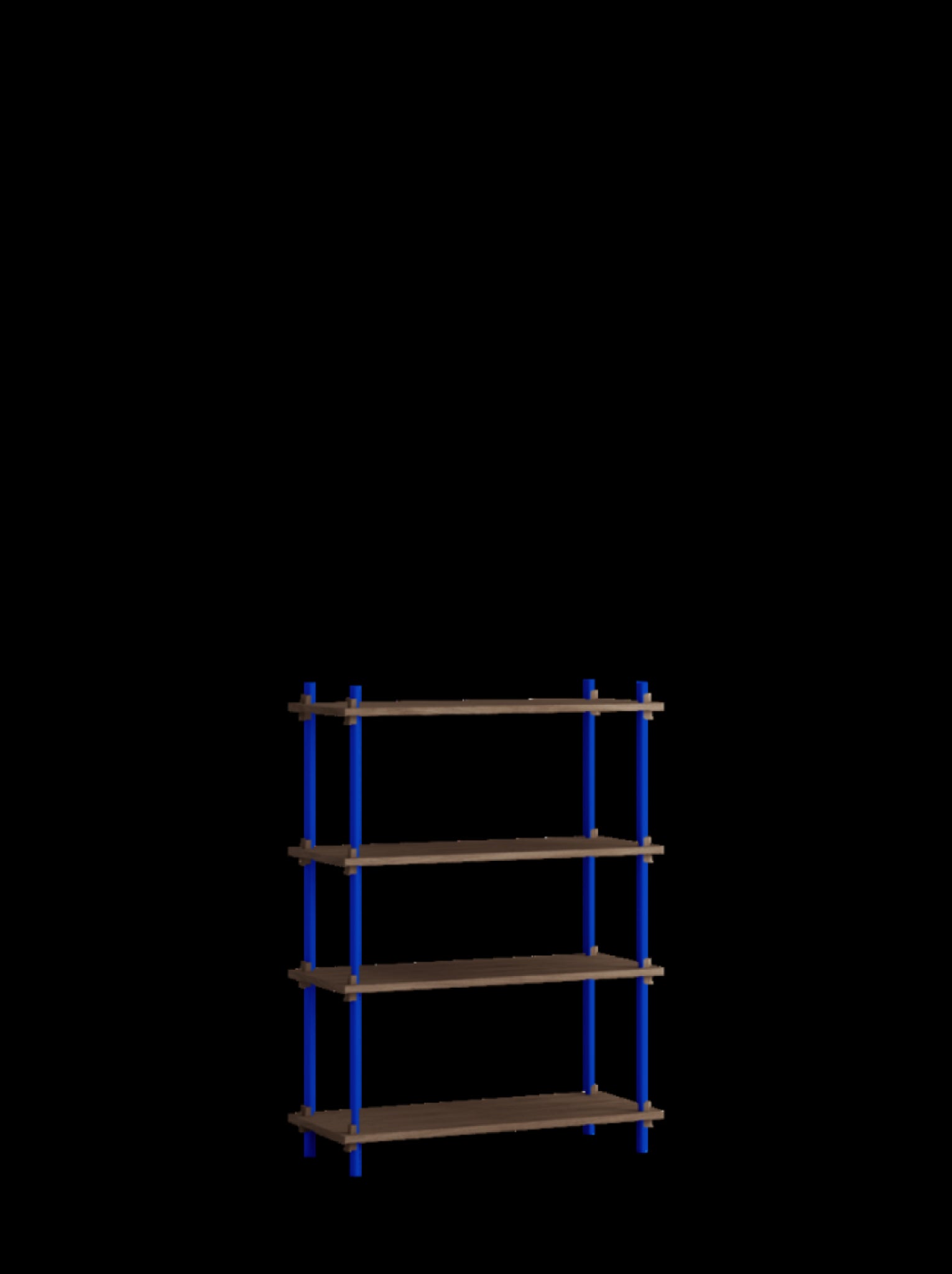 Customizable Moebe Shelving System in Smoked Oak & Deep Blue - 115cm High