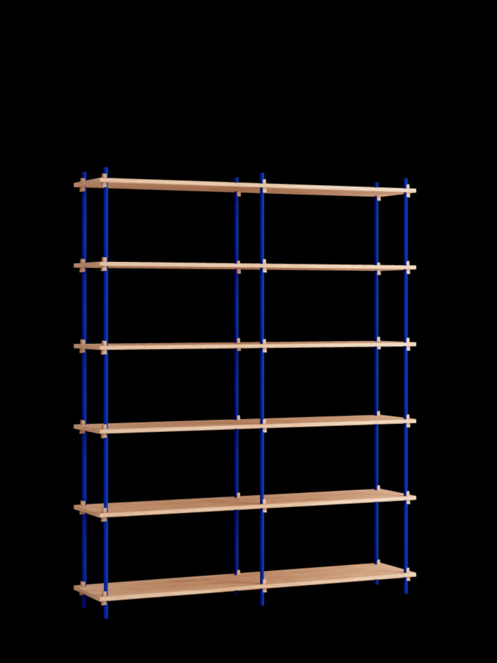 Customizable Moebe Shelving System in Oak & Deep Blue - Versatile Design