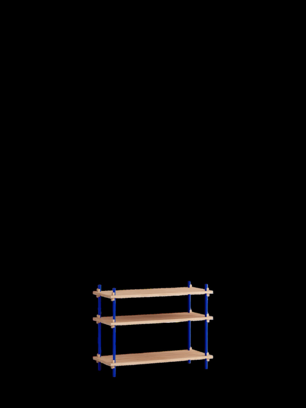 Customizable Moebe Shelving System in Oak & Deep Blue - Versatile Design