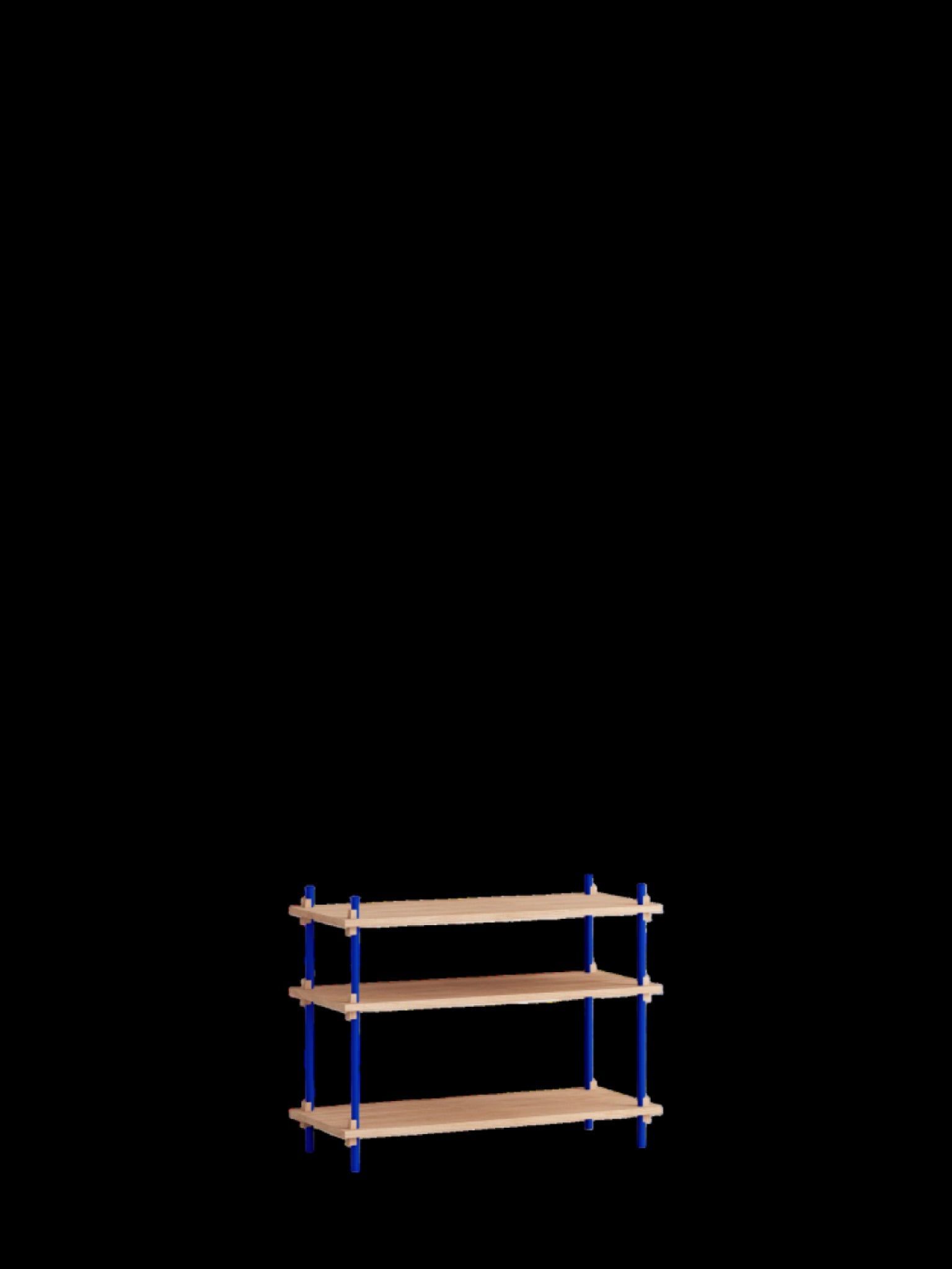 Customizable Moebe Shelving System in Oak & Deep Blue - Versatile Design