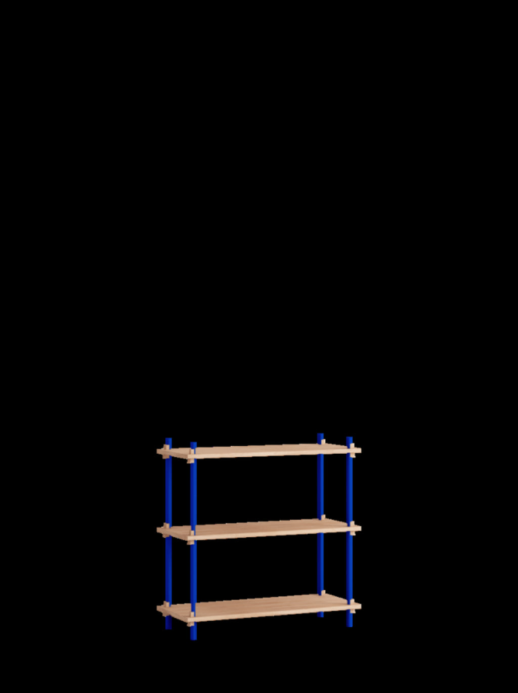 Customize Your Space with Moebe Oak/Deep Blue Shelving System S.85.1.A