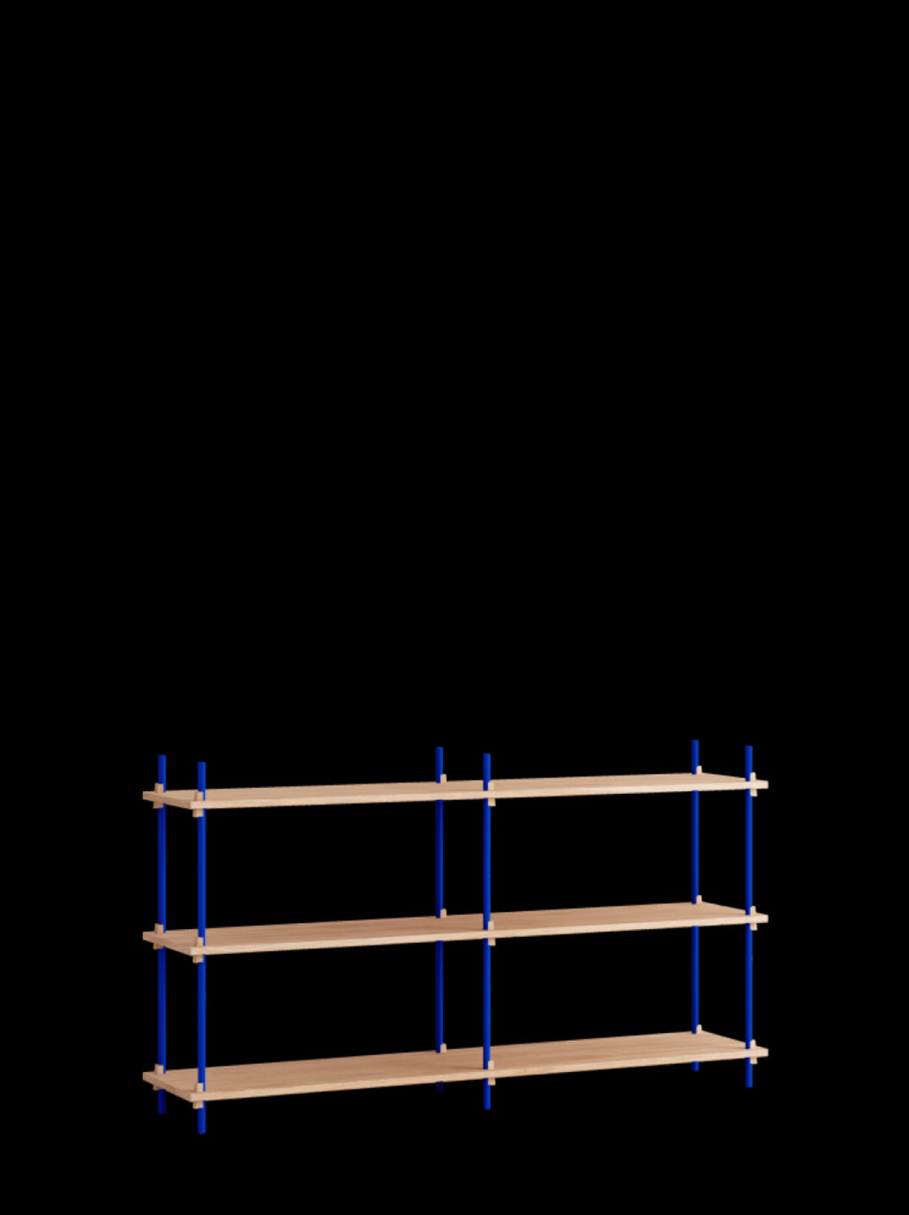 Customizable Moebe Shelving System in Oak & Deep Blue - Versatile Design