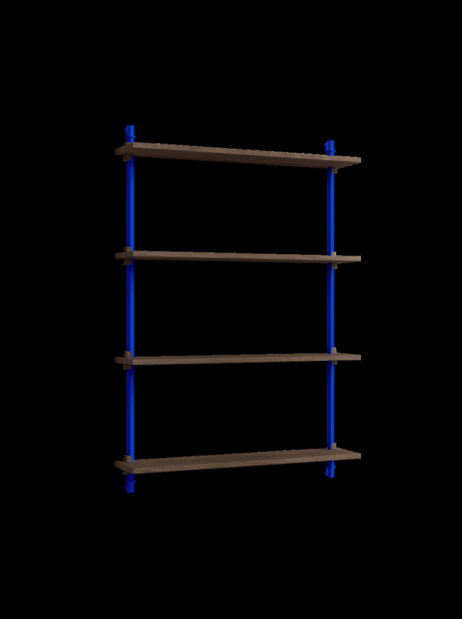 Moebe Wall Shelving WS.115.1: Smoked Oak & Deep Blue for Any Room
