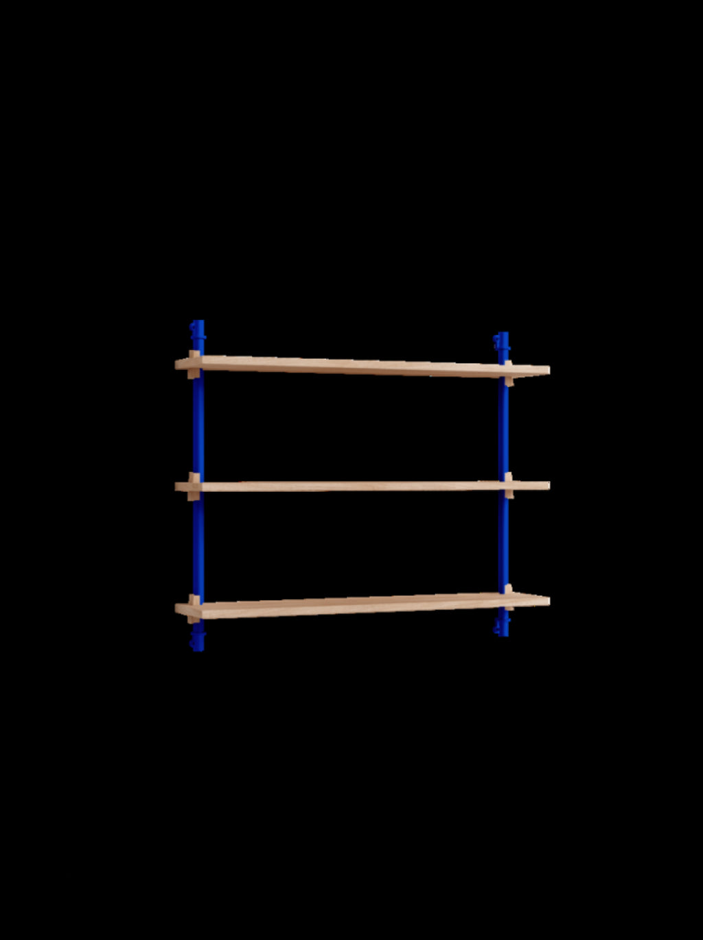 Moebe Wall Shelving WS.65.1 in Oak/Deep Blue - Versatile & Adjustable