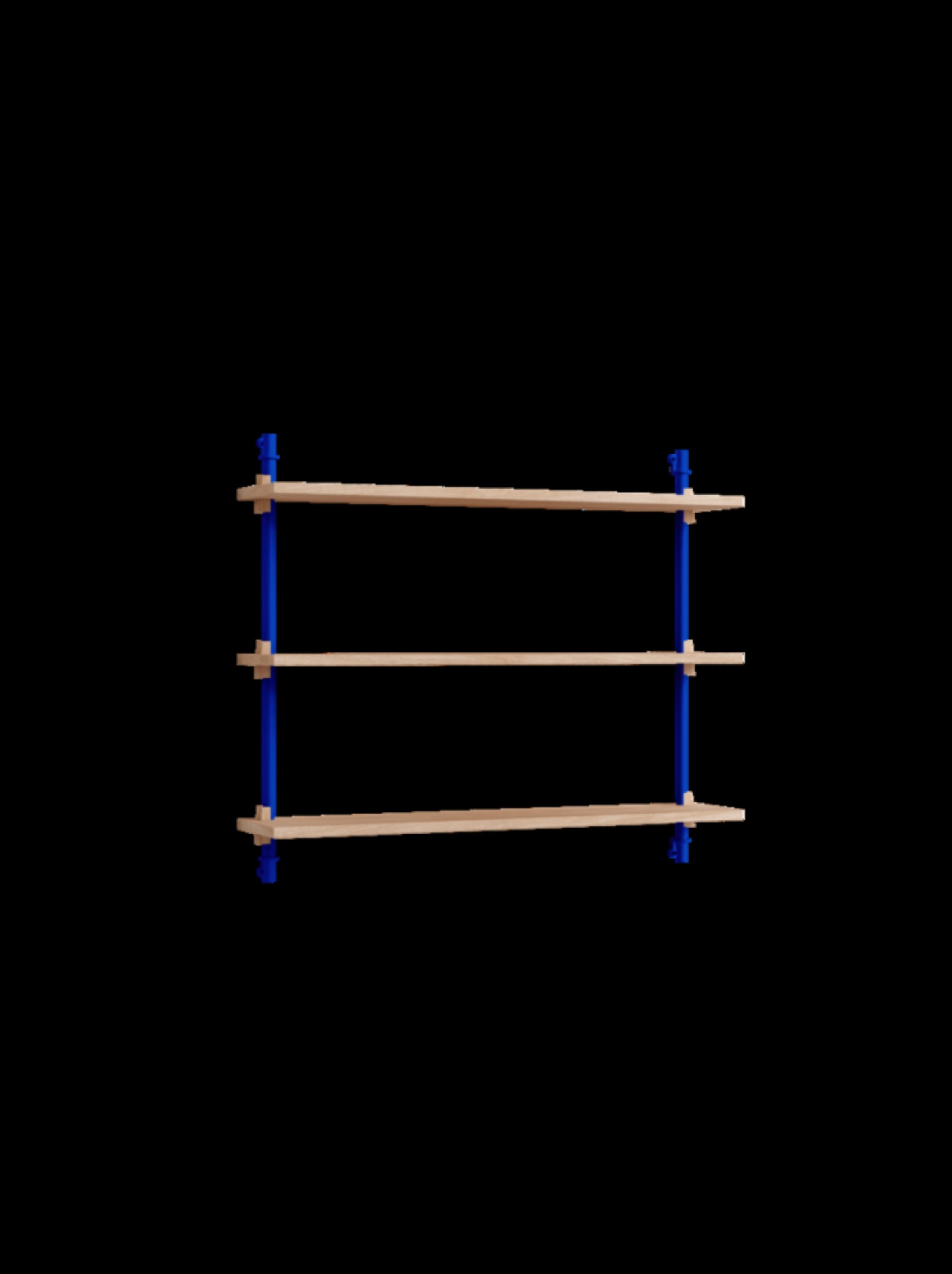 Moebe Wall Shelving WS.65.1 in Oak/Deep Blue - Versatile & Adjustable