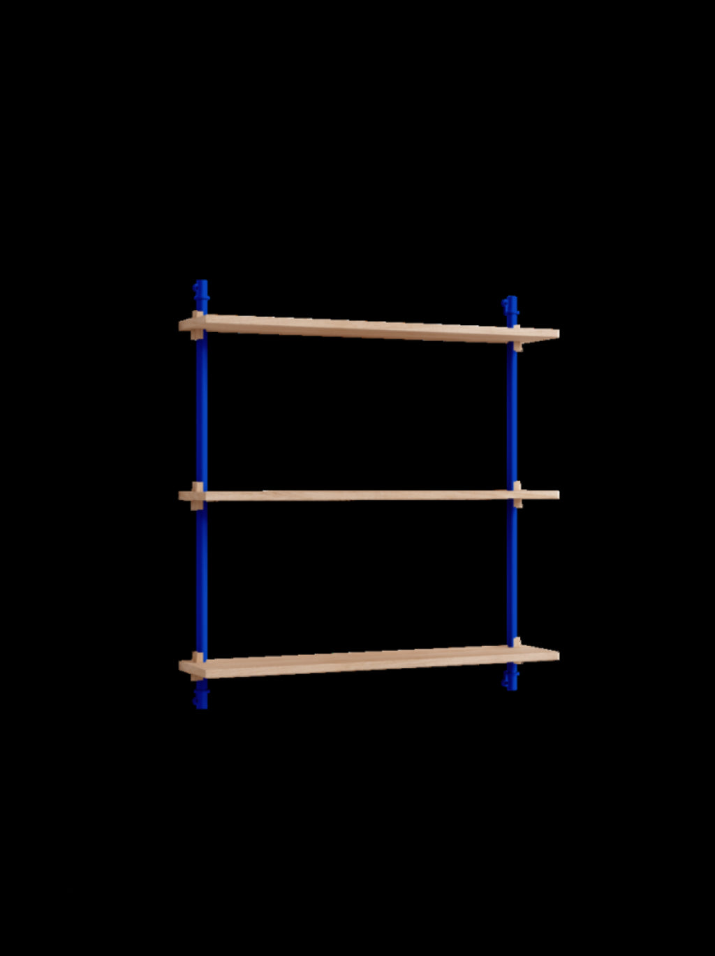 Moebe Wall Shelving WS.85.1: Customizable Oak & Deep Blue Shelf