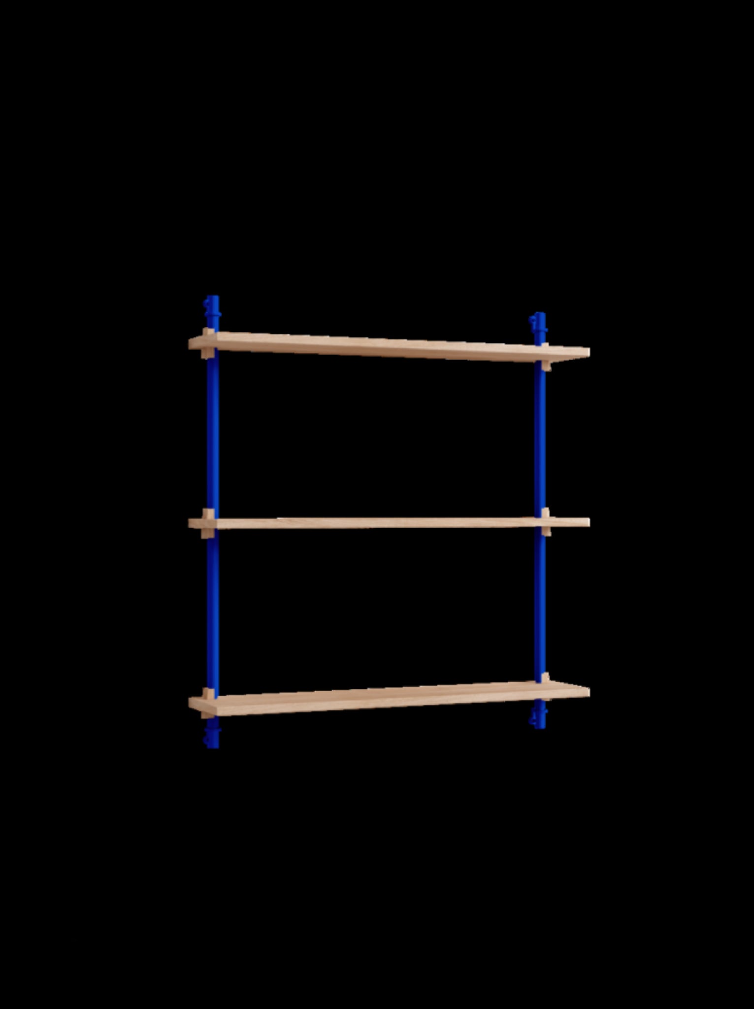 Moebe Wall Shelving WS.85.1: Customizable Oak & Deep Blue Shelf