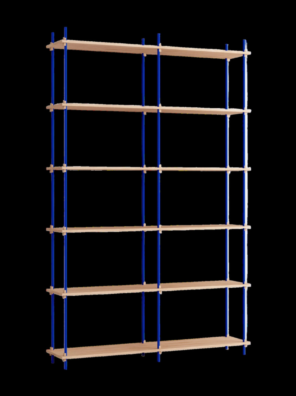 Customizable Moebe Shelving System in Oak & Deep Blue - Versatile Design