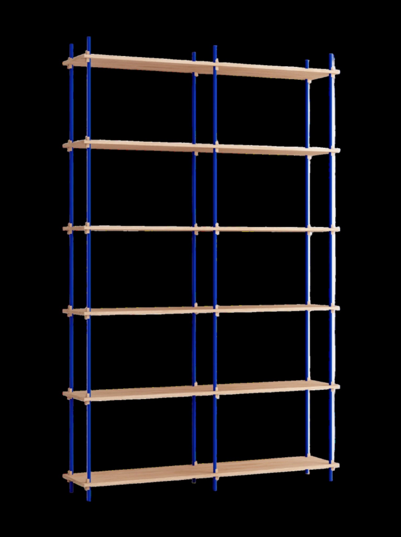 Customizable Moebe Shelving System in Oak & Deep Blue - Versatile Design