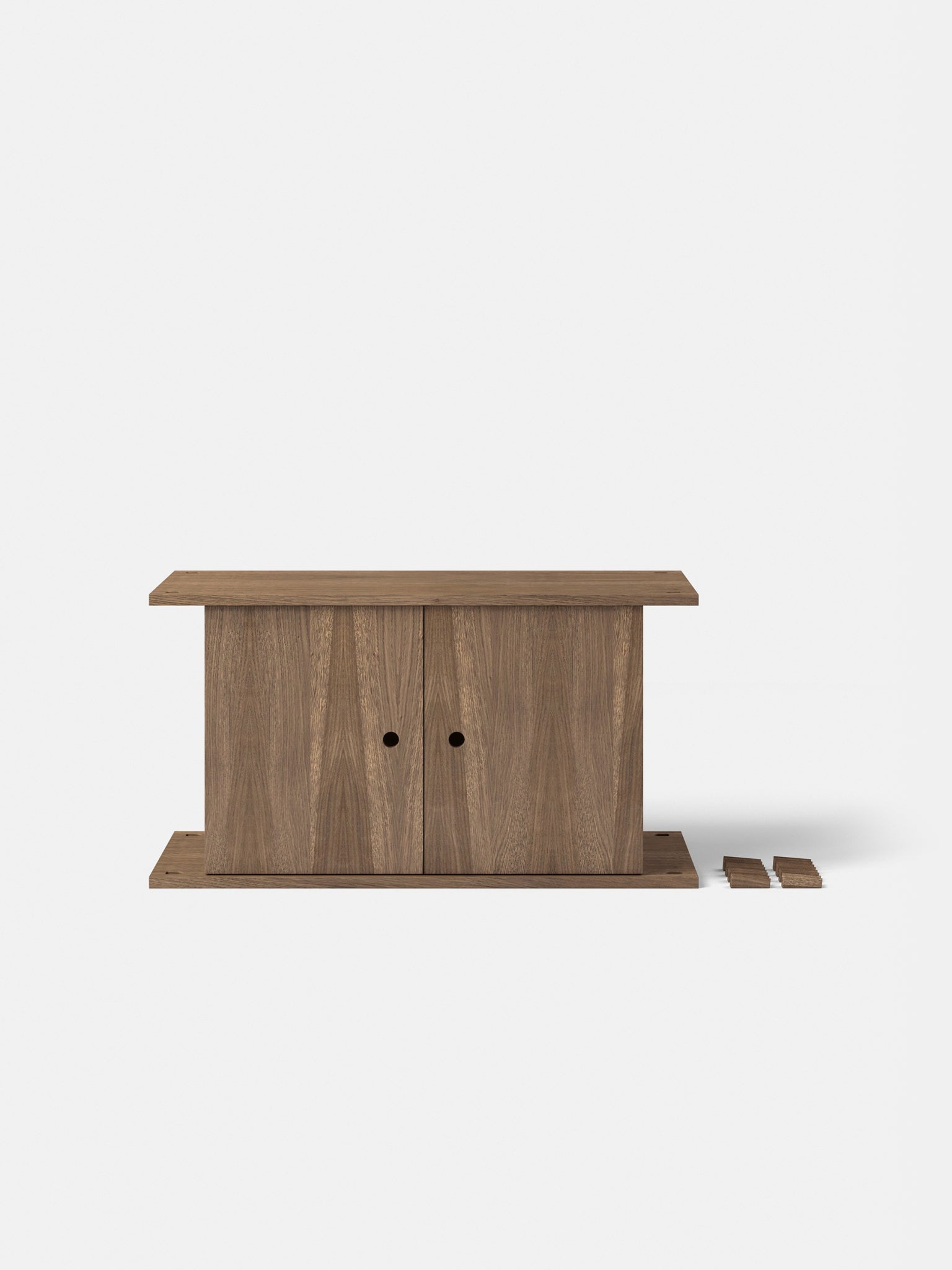 Moebe Smoked Oak Wall Shelving Cabinet with Doors - Customizable System