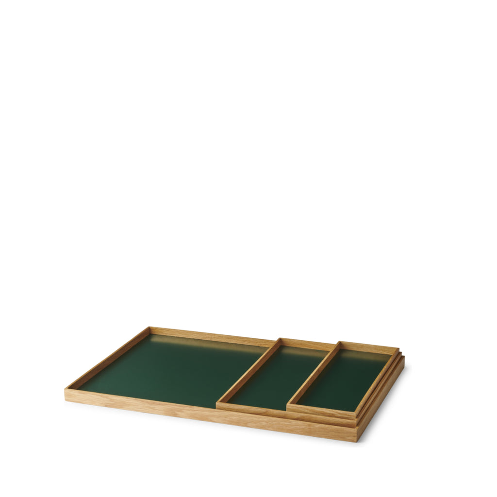 Gejst Frame Tray Large - Oak & Green Ash/steel Serving Tray 47x40cm