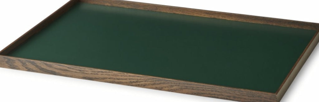 Gejst Frame Tray Large - Smoked Oak & Green Decorative Display Tray