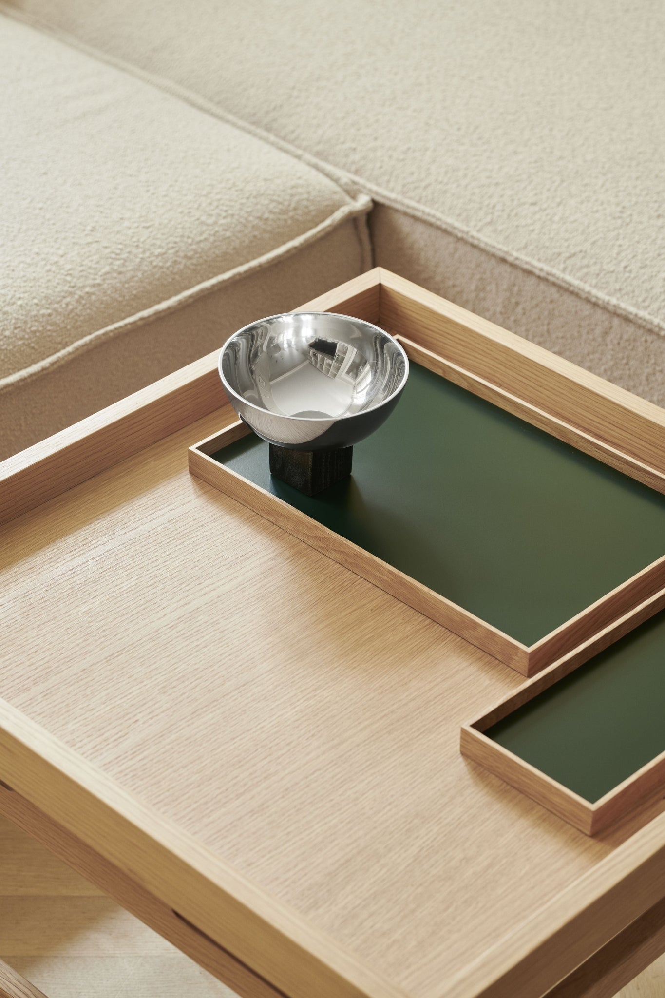 Gejst Frame Tray Medium Oak/green - 29x29x35 Cm Ash & Steel Display