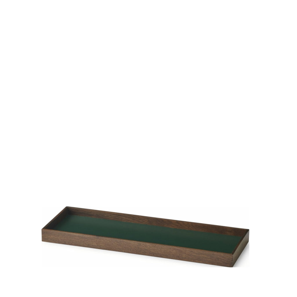Gejst Frame Small Tray Smoked Oak/green — Mdf & Steel, 15.5×10.5×13.5 Cm