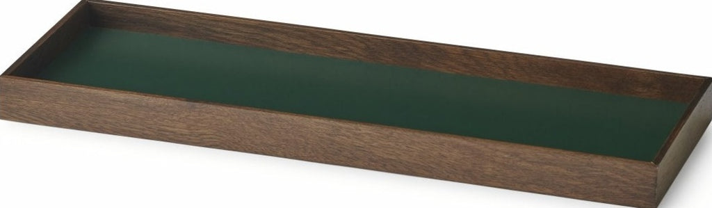 Gejst Frame Small Tray Smoked Oak/green — Mdf & Steel, 15.5×10.5×13.5 Cm