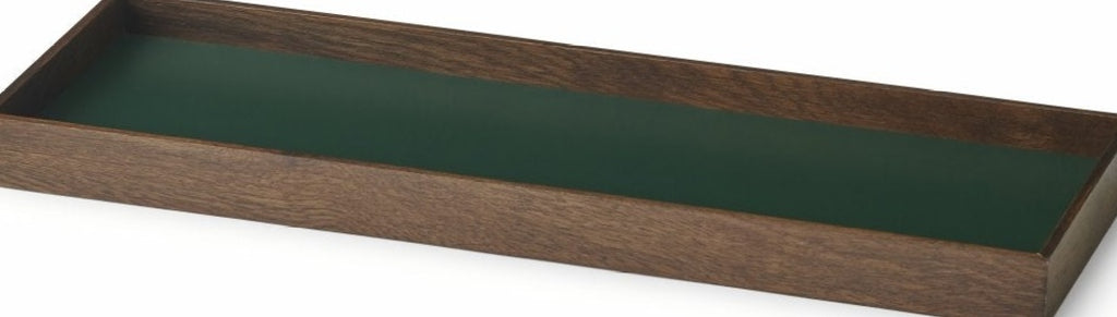 Gejst Frame Small Tray Smoked Oak/green — Mdf & Steel, 15.5×10.5×13.5 Cm