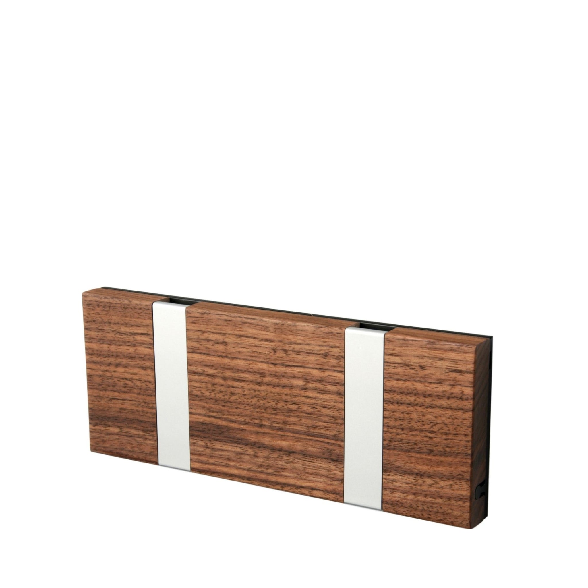 LOCA Knax horizontal Coat Rack 2 hooks, walnut/grey