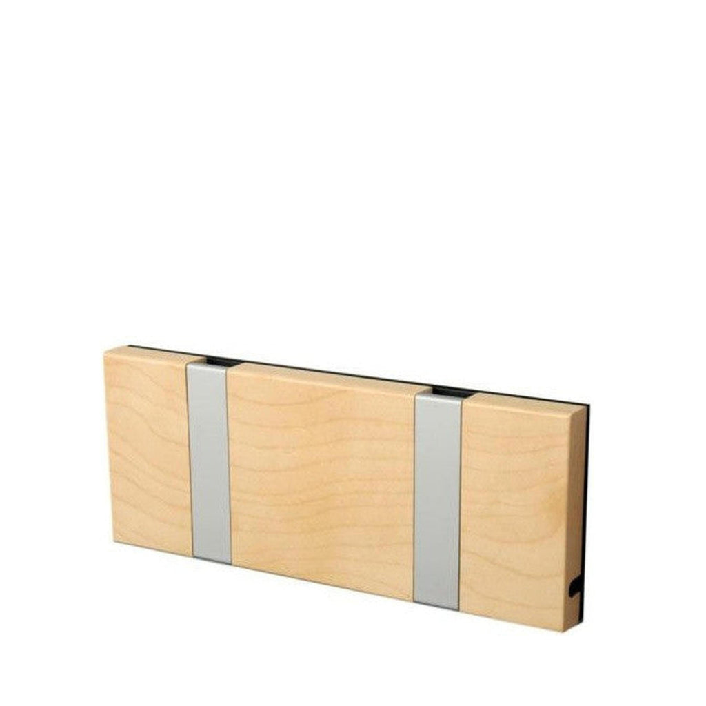 LOCA Knax horizontal Coat Rack 2 hooks, maple oiled/grey