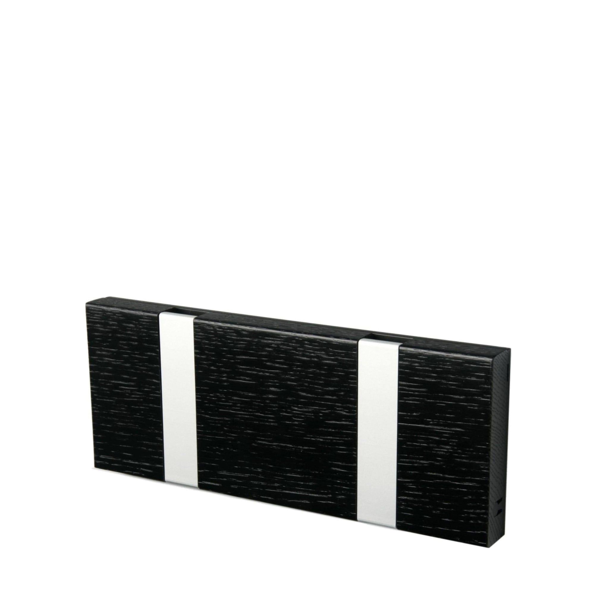 LOCA Knax horizontal Coat Rack 2 hooks, oak black stains/grey