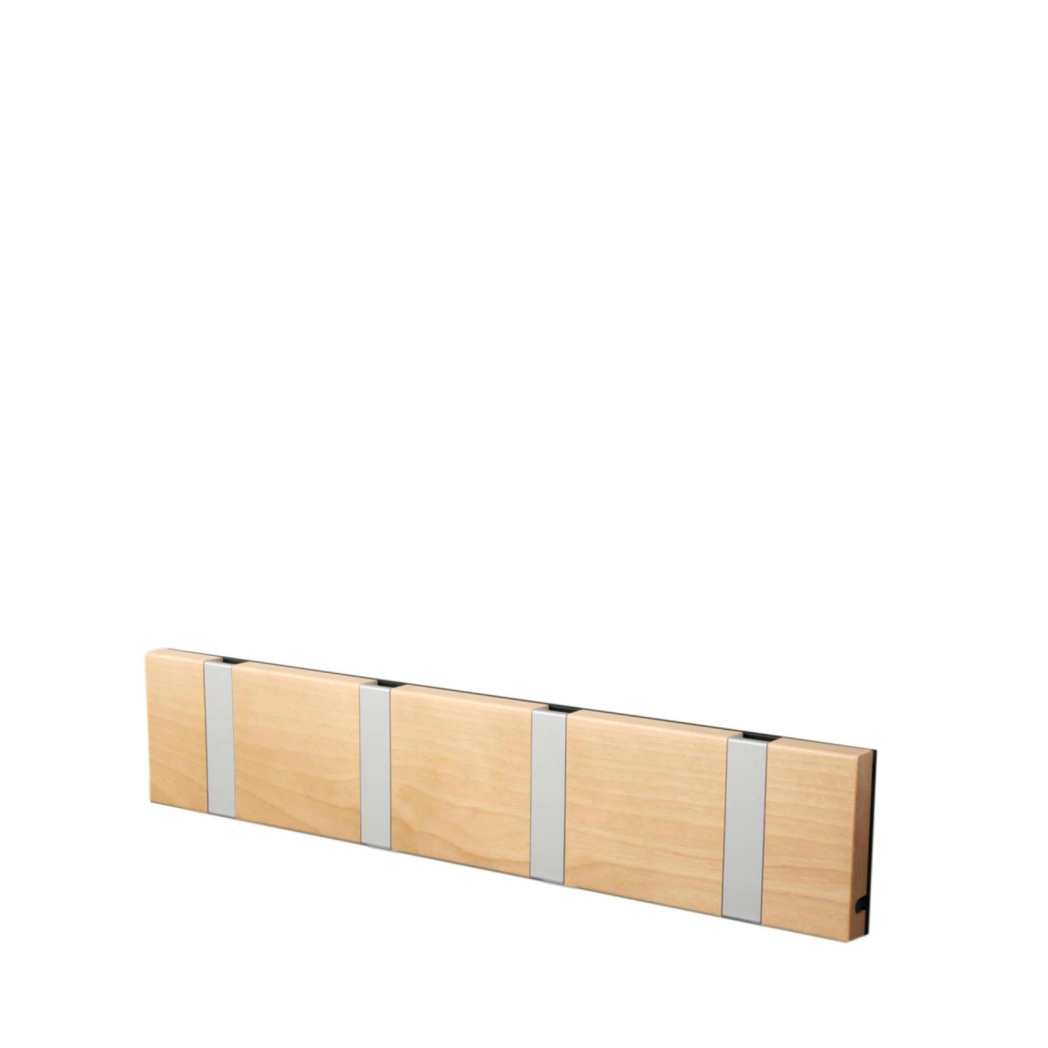 LOCA Knax horizontal Coat Rack 4 hooks, birch/grey