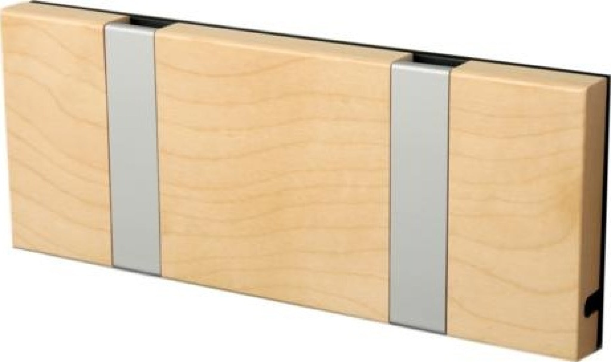 LOCA Knax horizontal Coat Rack 2 hooks, maple oiled/grey
