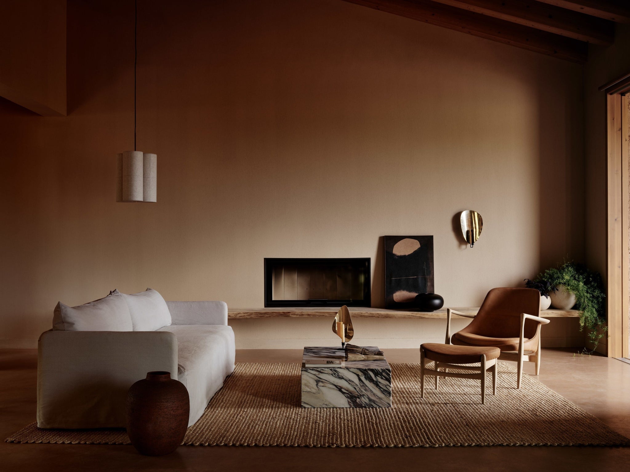 Audo Copenhagen Flambeau table candle holder 30 cm, bronzed brass/grey