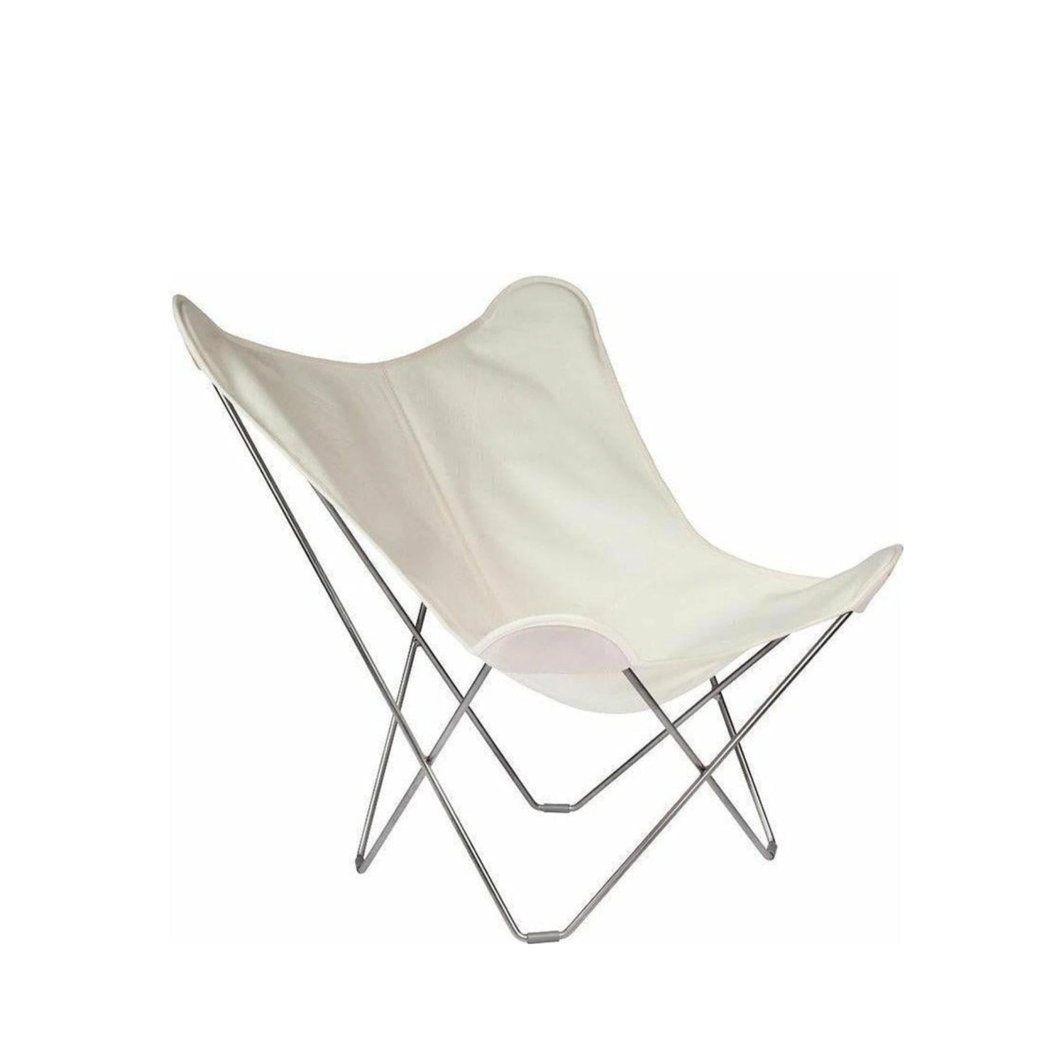 Cuero Sunshine Mariposa Butterfly Chair, Oyster/Grey Outdoor Frame