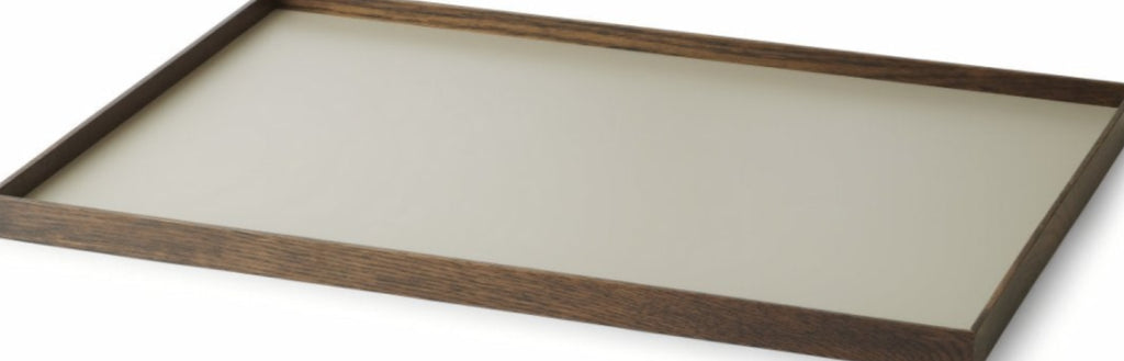 Gejst Frame Tray Large – Smoked Oak Display Tray For Home Decor, Brass