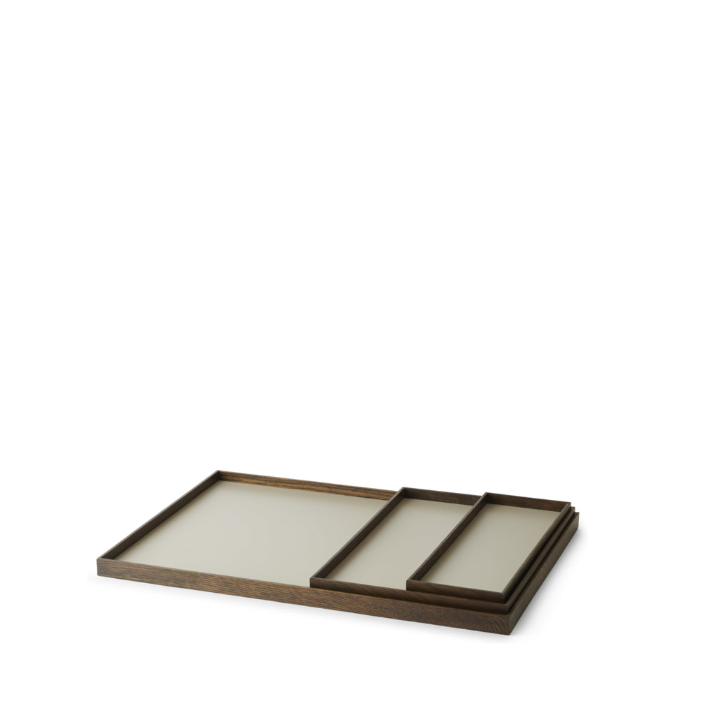 Gejst Frame Tray Small Smoked Oak/grey - Oak & Aluminum Decor Organizer