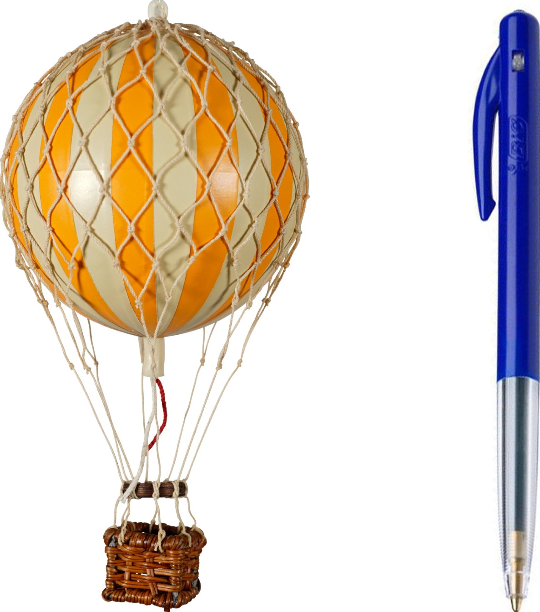 Authentic Models Floating The Skies Balloon Model, Orange/ivory, Ø 8.5 Cm