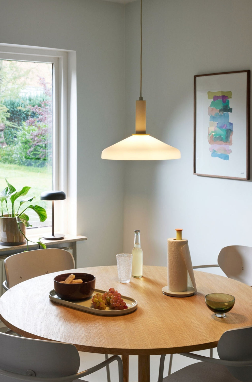 Elegant Apollo Pendant Light in Sand & Orange - Modern Home Decor