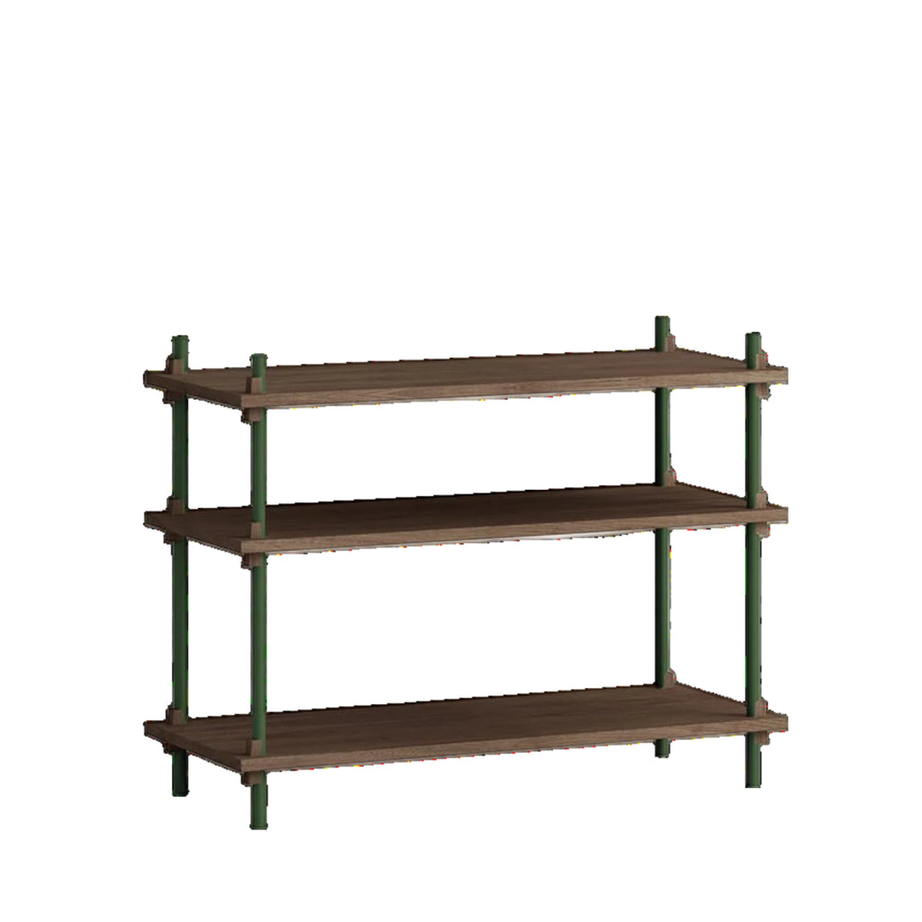 Customizable Moebe Shelving System in Smoked Oak & Pine Green - 65cm High