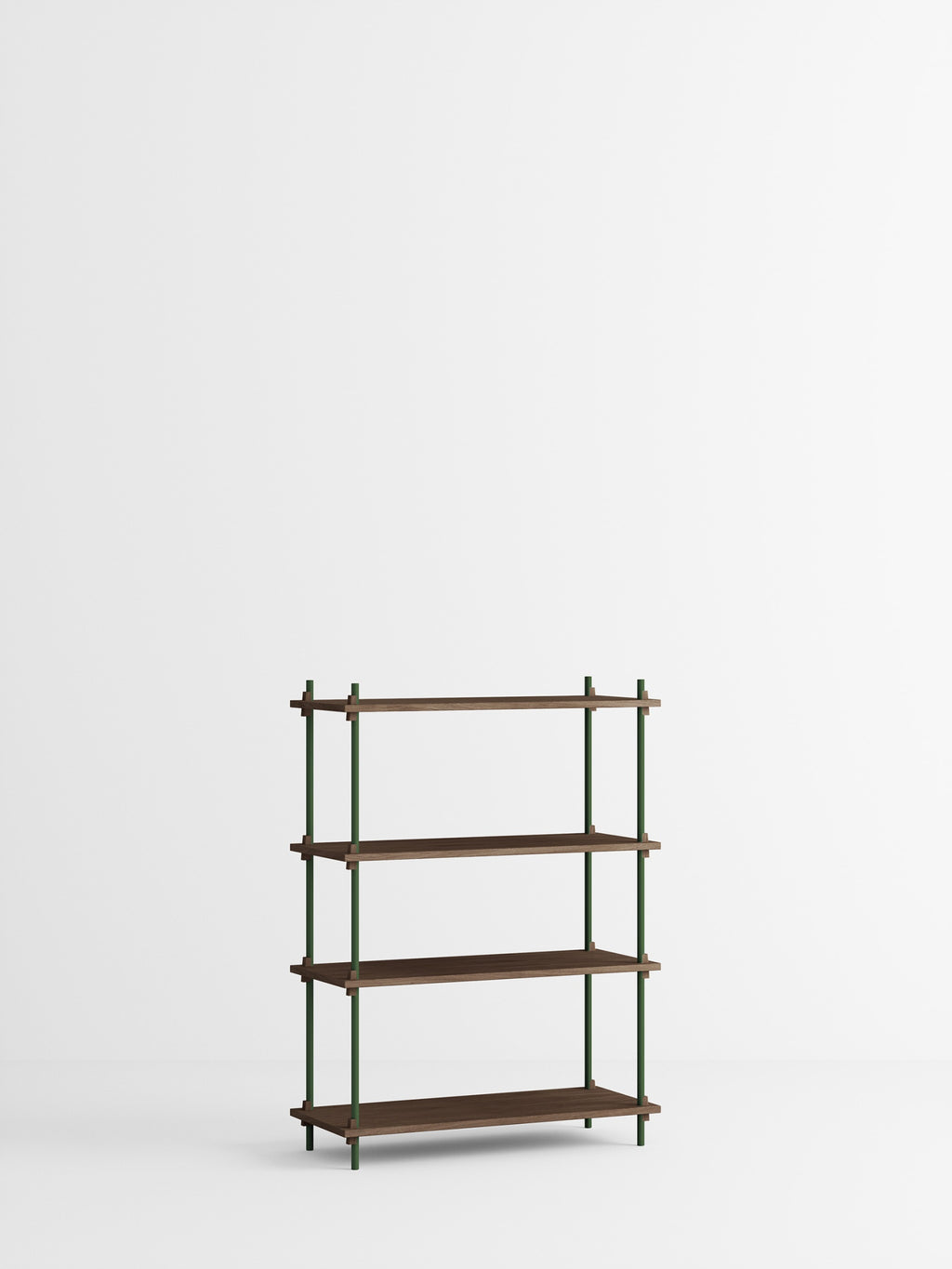 Customizable Moebe Shelving System in Smoked Oak & Pine Green - 115cm