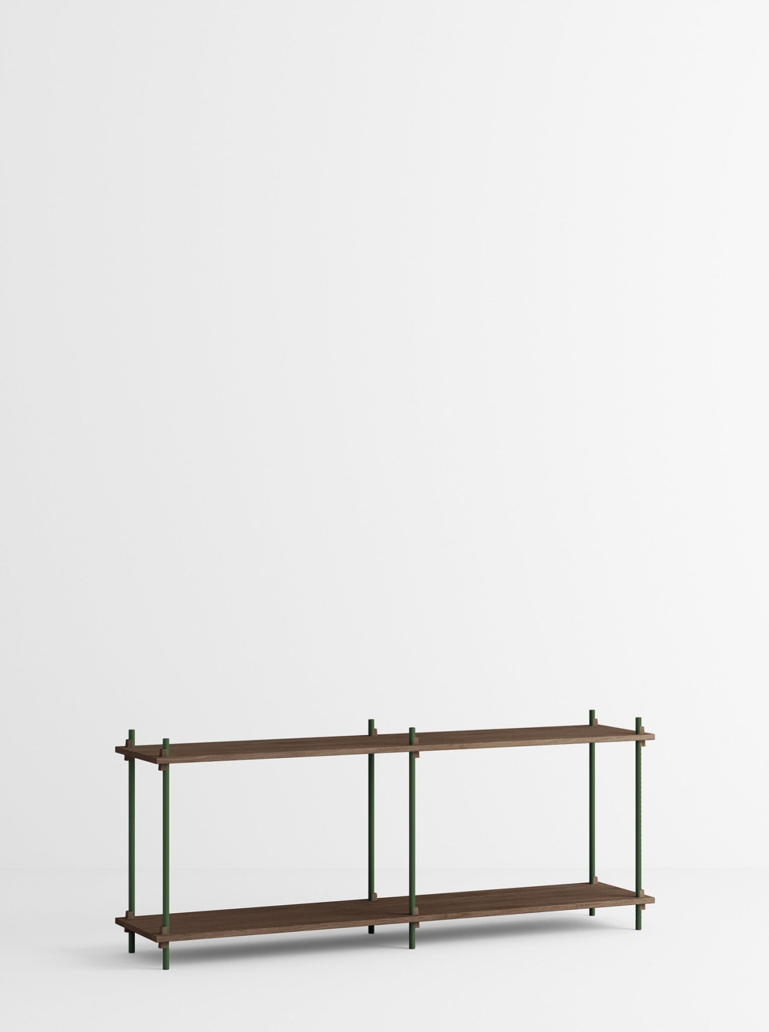 Customizable Moebe Shelving System in Smoked Oak & Pine Green - 65cm High
