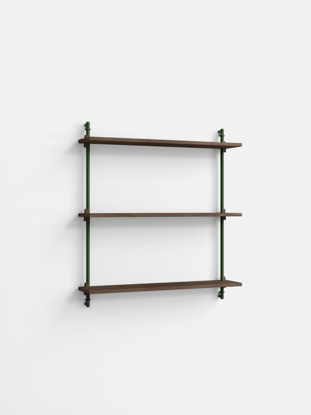 Versatile Moebe Wall Shelving WS.85.1 in Smoked Oak & Pine Green