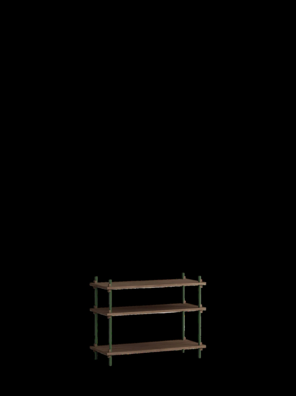Customizable Moebe Shelving System in Smoked Oak & Pine Green - 65cm High