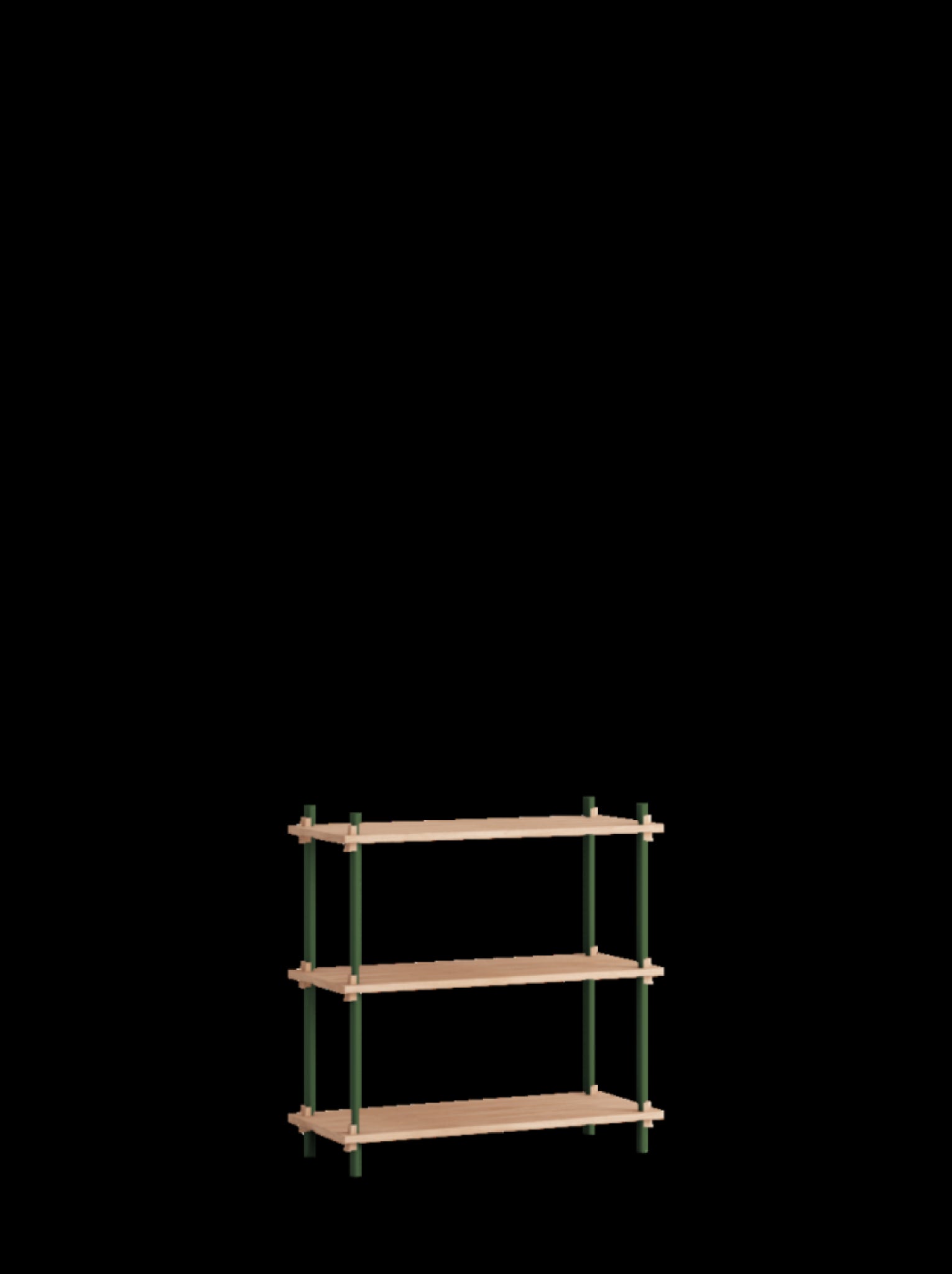 Customizable Moebe Shelving System in Oak & Pine Green - Versatile Design