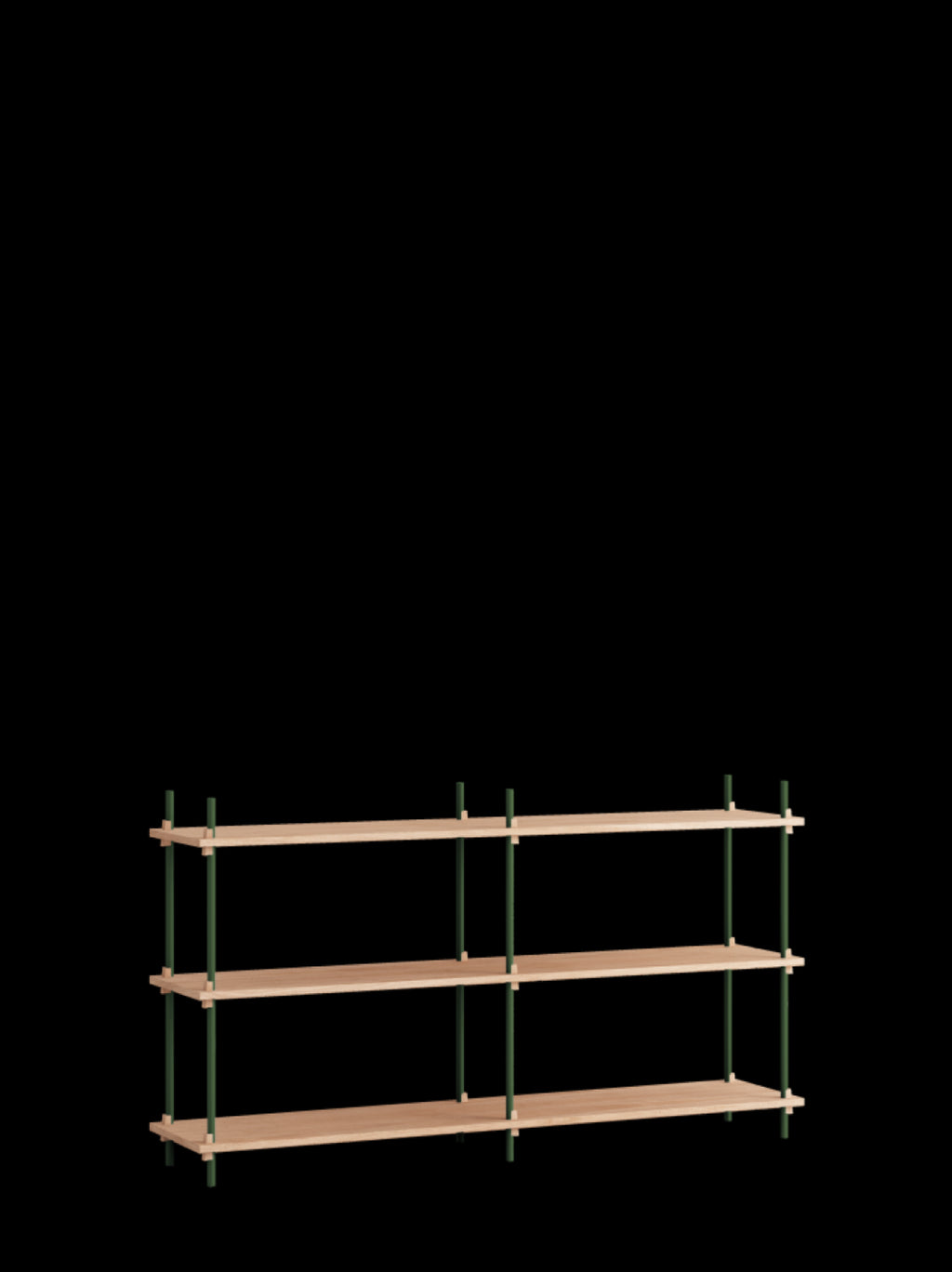 Customizable Moebe Shelving System in Oak & Pine Green - Versatile Design
