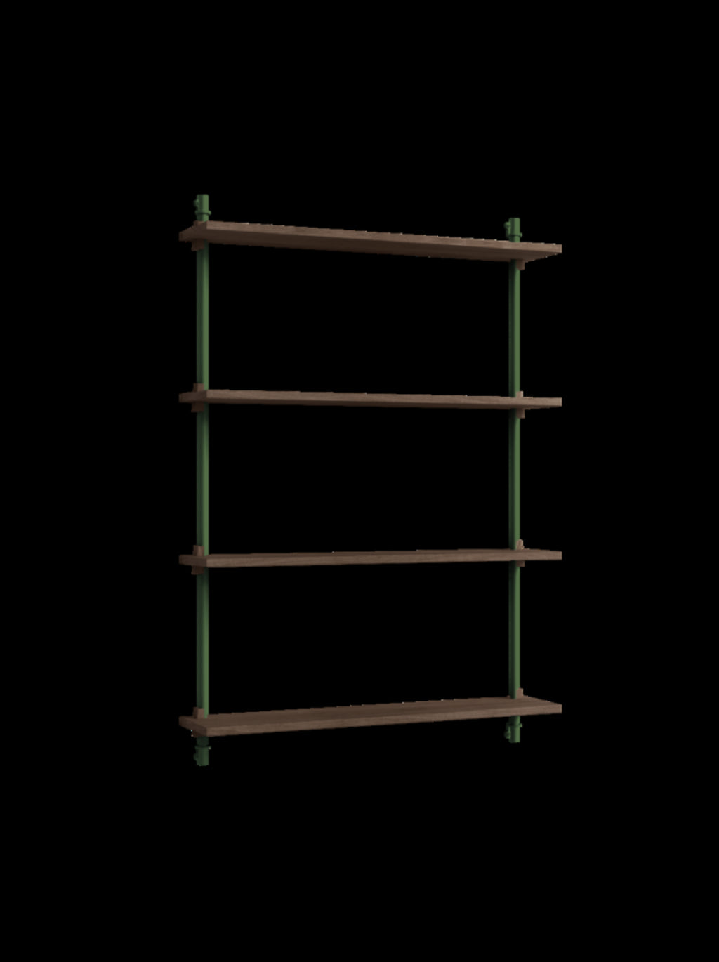 Versatile Moebe Wall Shelving in Smoked Oak & Pine Green for Any Room