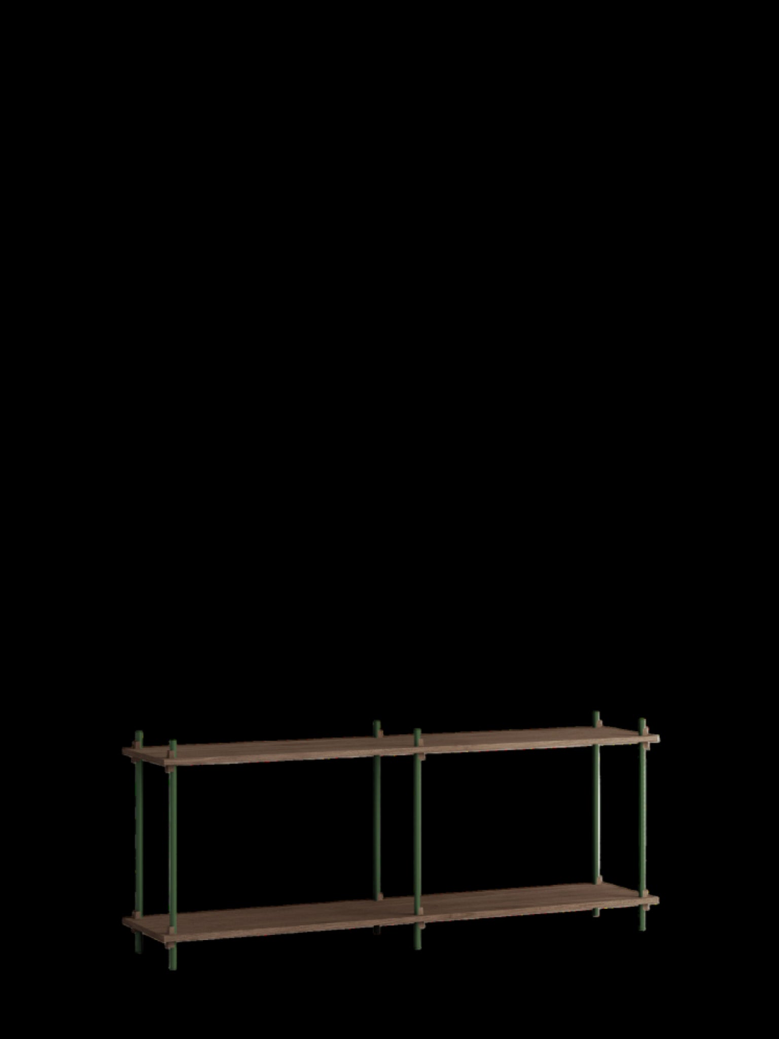 Customizable Moebe Shelving System in Smoked Oak & Pine Green - 65cm High