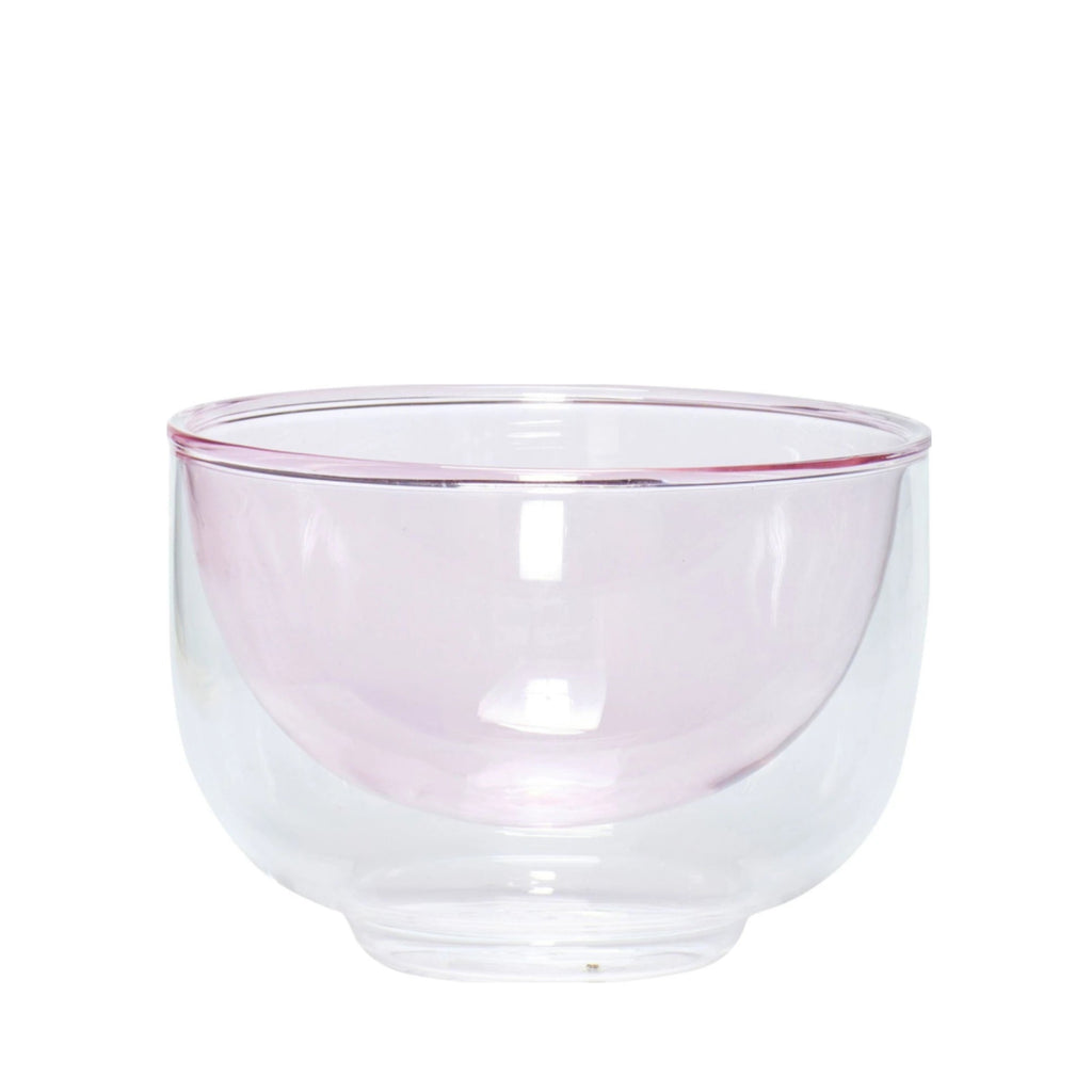 Hübsch Kiosk Bowl - Clear/Pink Glass Bowl, 13x9 cm, Stylish Home Decor
