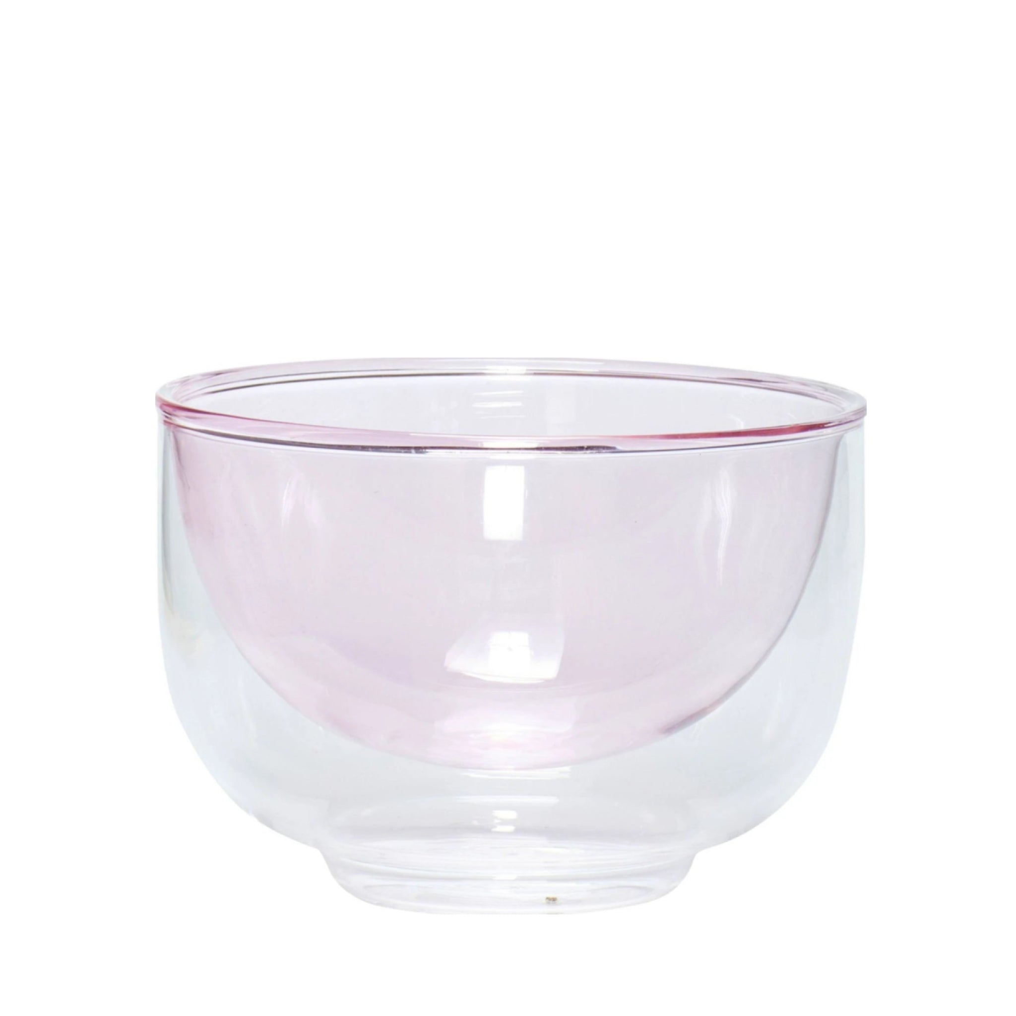 Hübsch Kiosk Bowl - Clear/Pink Glass Bowl, 13x9 cm, Stylish Home Decor