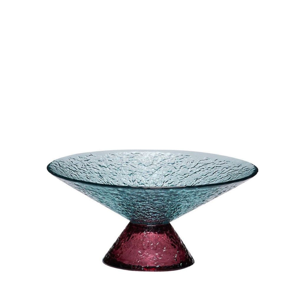 Hübsch Bonbon Glass Bowl Medium - Elegant Blue/Red Decorative Accent