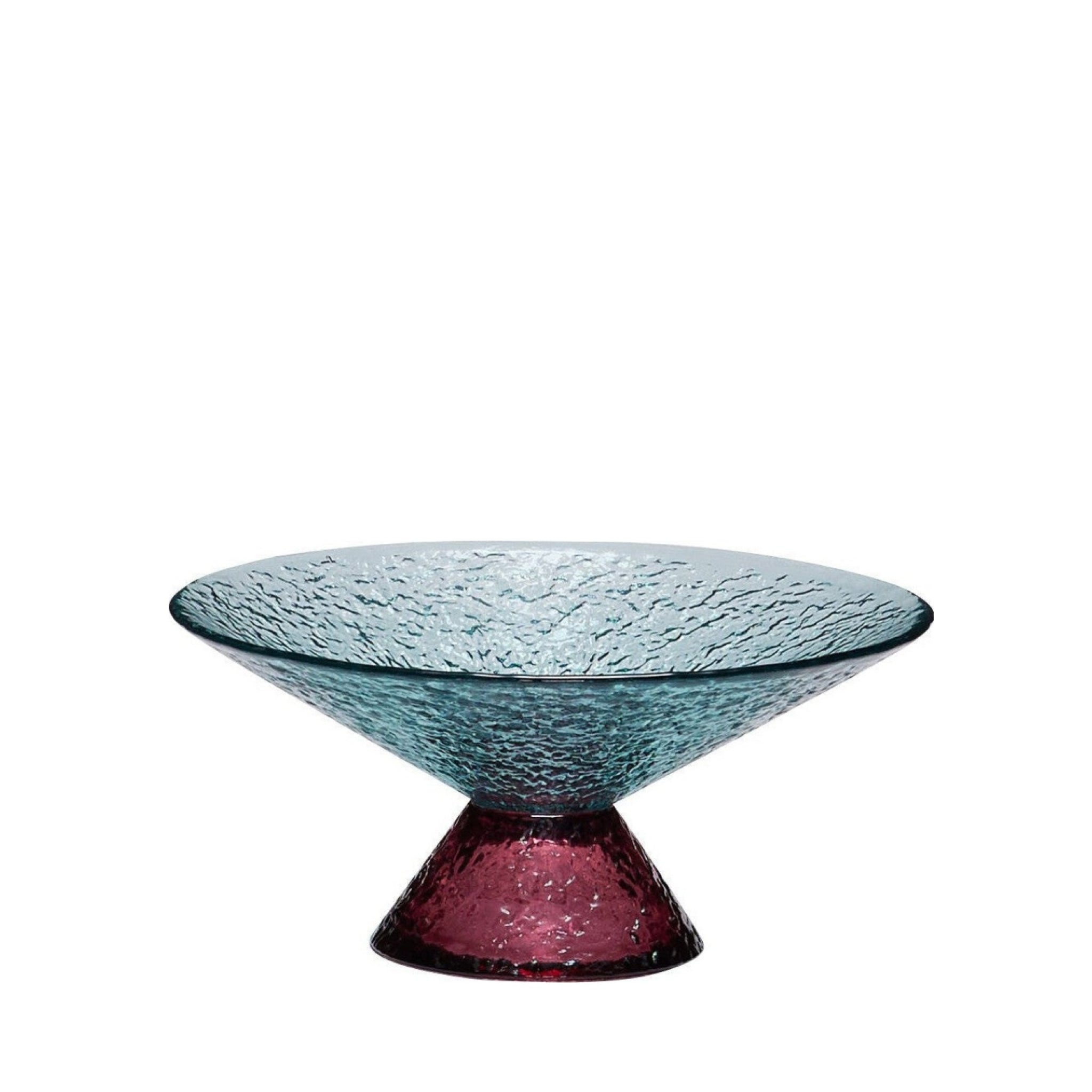 Hübsch Bonbon Glass Bowl Medium - Elegant Blue/Red Decorative Accent