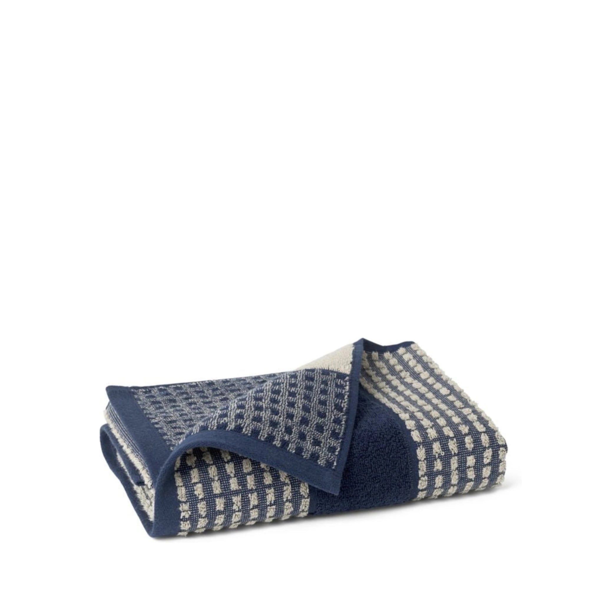 Juna Check towel 50X100 cm, dark blue/sand
