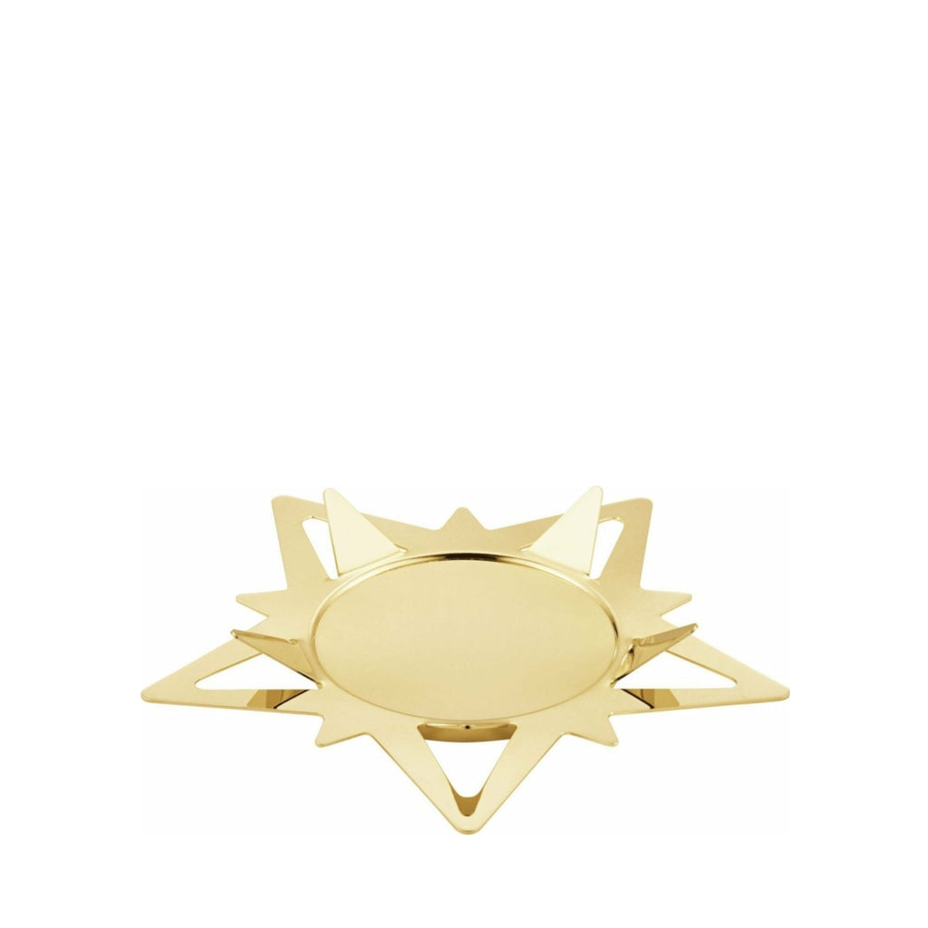 Georg Jensen Classic Christmas Star Candle Holder For Block Candles, Gold Plated