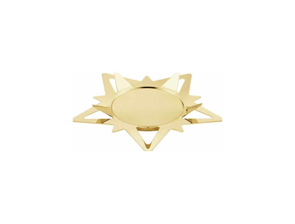 Georg Jensen Classic Christmas Star Candle Holder For Block Candles, Gold Plated