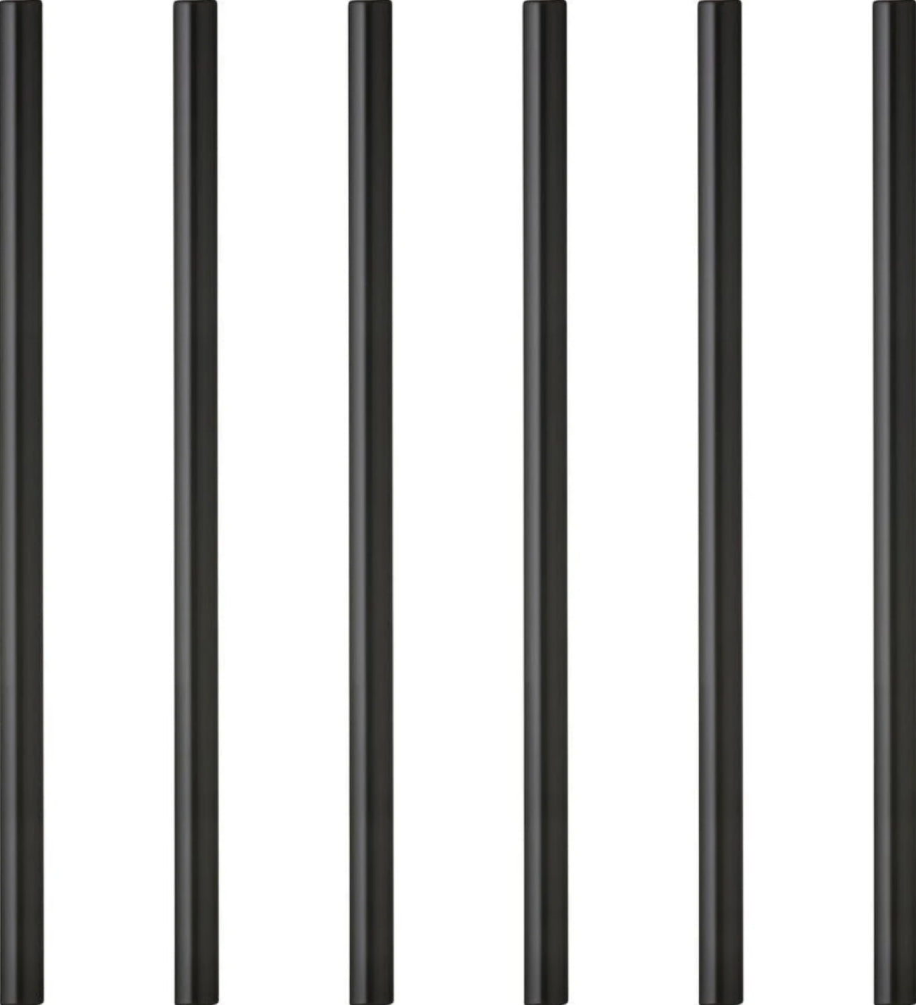 Lyngby Glas straw 6 pcs. black, 6 pcs.